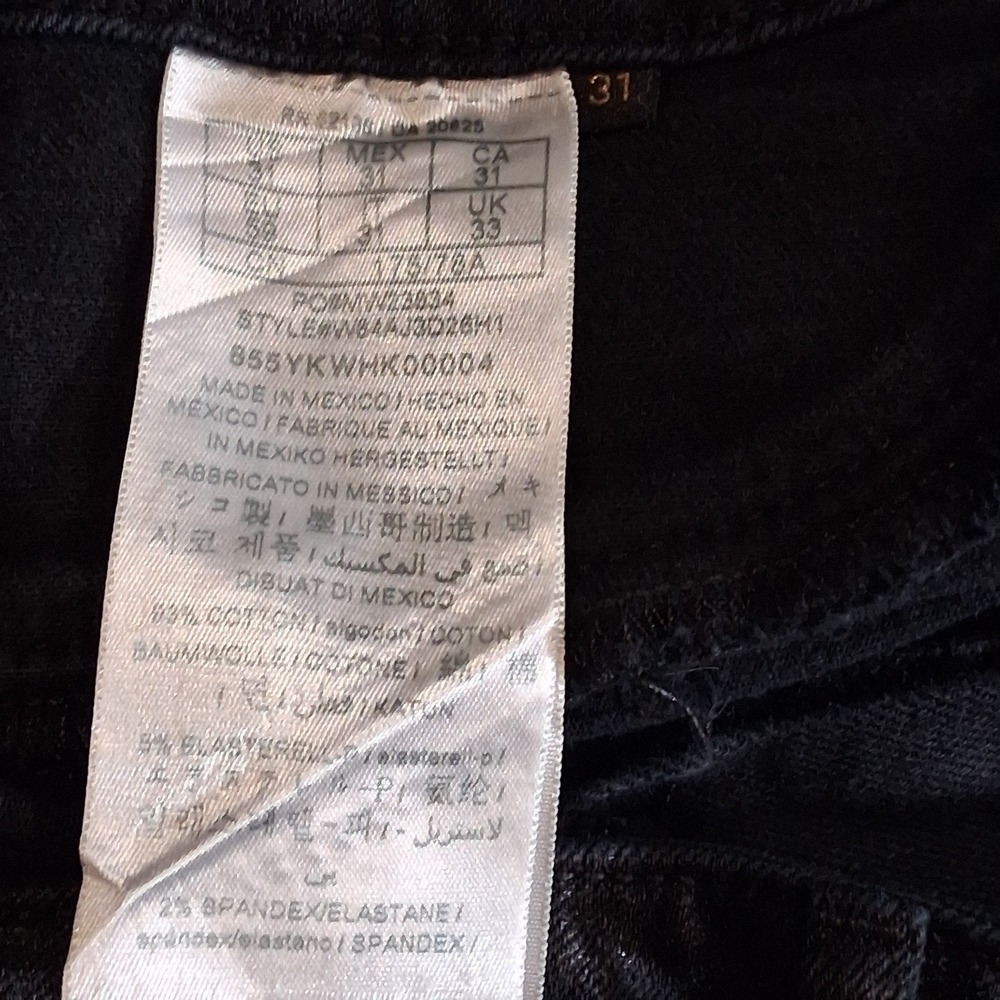 Guess Sexy Curve Skinny Jeans Black Coated Distressed Shredded Mid Rise 33x28 - Picture 4 of 14